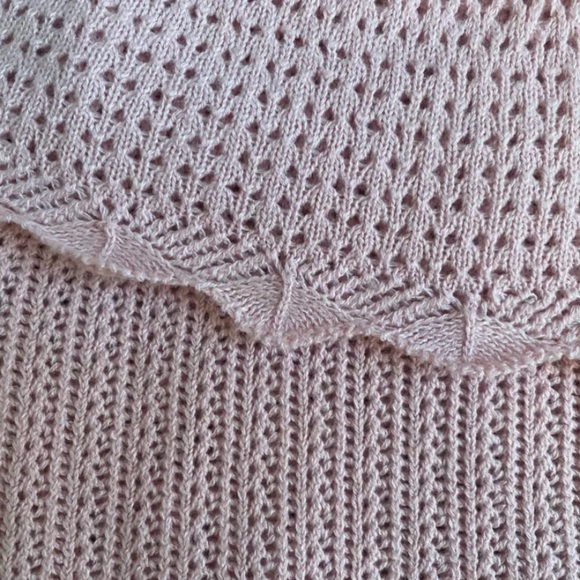 Pink, off the shoulder, knit Revamped shirt - Picture 3 of 5